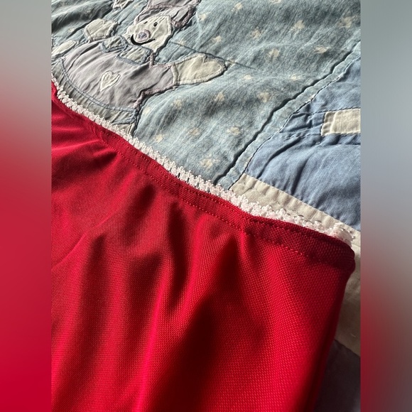 Cute Soft Girl Elegant Red Women's Lace Trim Romantic Girlie Skirt Small - Picture 2 of 6